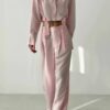 Compleu Camasa și Pantaloni pink