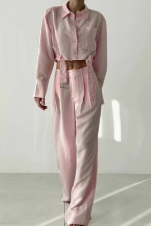 Compleu Camasa și Pantaloni pink