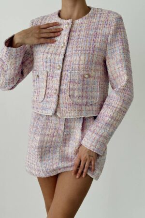 Compleu Sacou și Fusta Pink