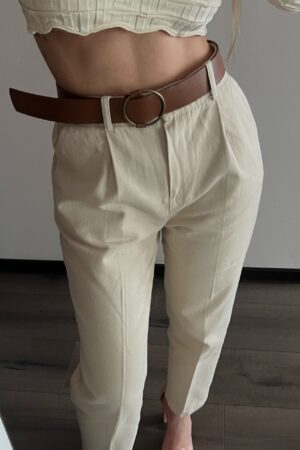 Blugi Crem (curea inclusă)