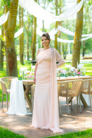 Rochie eleganta Aretha lunga, cu pietre strălucitoare , cambrata pe corp