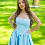 Rochie baby doll Rhea cambrata în partea de sus
