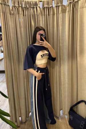 Trening 3 piese (tricou, bustiera și pantaloni)