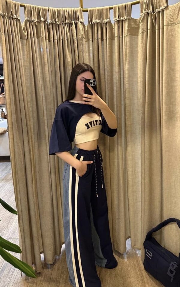 Trening 3 piese (tricou, bustiera și pantaloni)