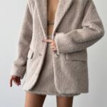 Blazer tip sacou din blăniță artificiala