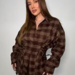 Camasa in carouri tip corset