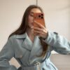 Jacheta din piele ecologica Baby Blue