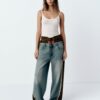 Jeans cu talie dubla