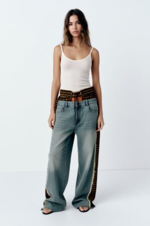 Jeans cu talie dubla