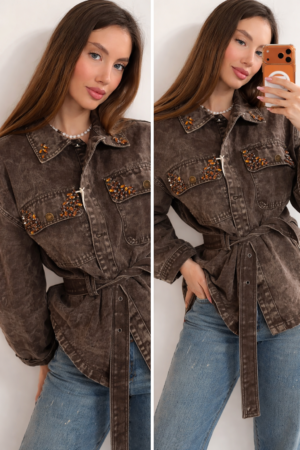 Jacheta Coffee din jeans