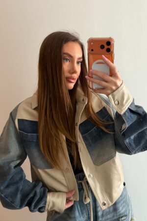 Jacheta din blug cu piele ecologică